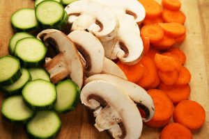 sliced vegetables