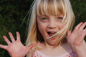 little girl smiling